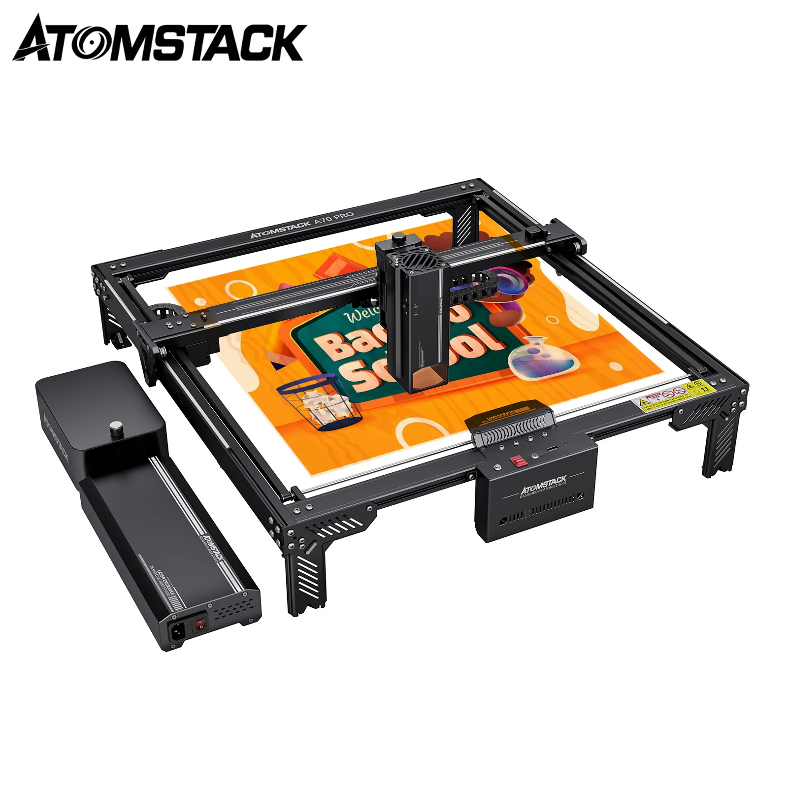 ATOMSTACK A70 Pro grawer laserowy 60 l/min asystent powietrza 35 W/70 W grawerka do sklejki papier akrylowy MDF 500*400mm obszar roboczy