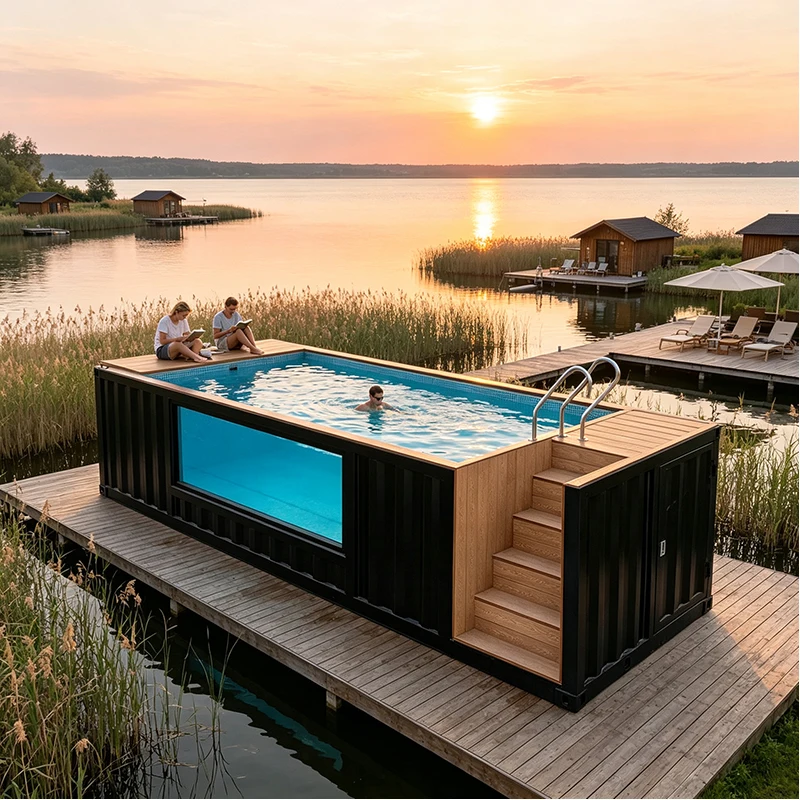 30FT Shipping Container Swimming Pool with Integrated Water Circulation System for Hotel Backyard Garden