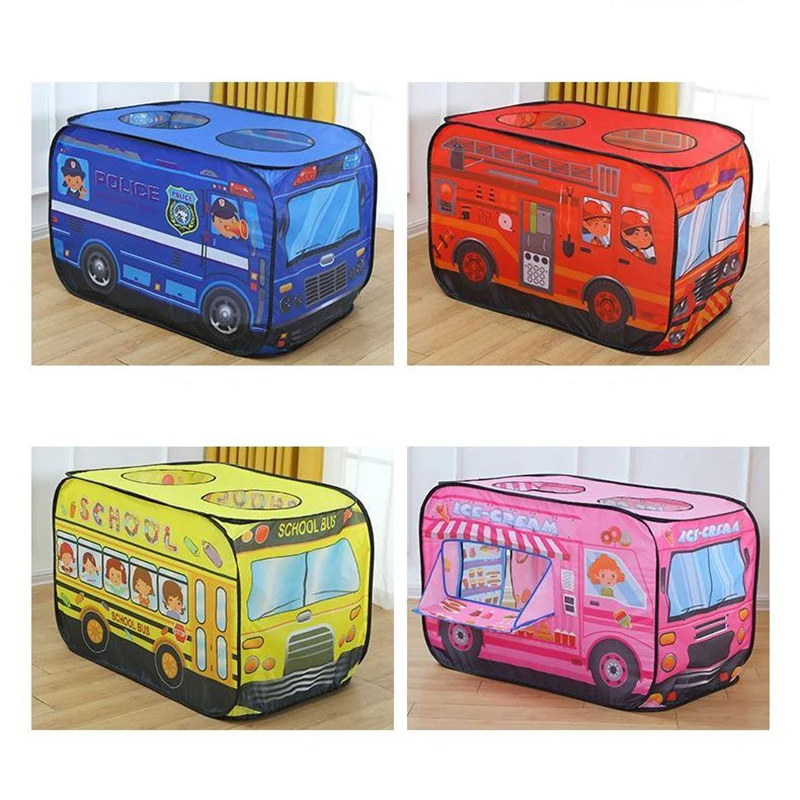 Pop Up Play Tent Foldable Ice Cream Van Playhouse Vehicle Toys for Kids Role Play for Toddlers Boys and Girls Gift Outdoor Game