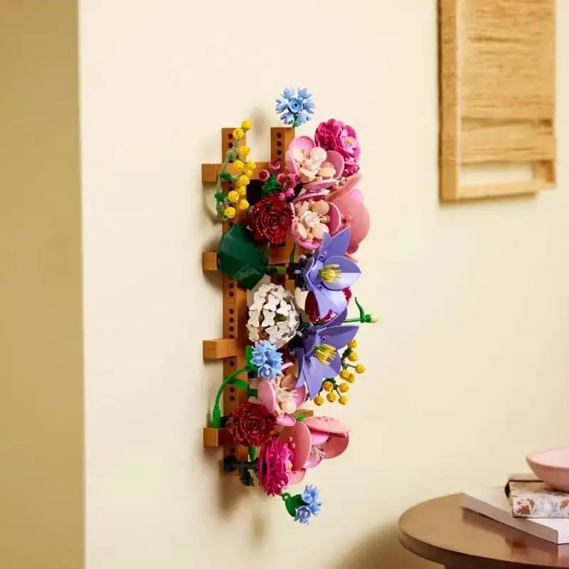 

Flower Wall Building Blocks Colorful Flower Model Educational DIY Home Decoration Gift For Adults for Christmas Gifts