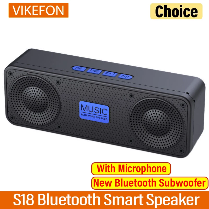 Multifunctional S18 Wireless Creative Bluetooth Smart Speaker With Mic Mobile Phone Audio Computer Subwoofer Outdoor Card Radio