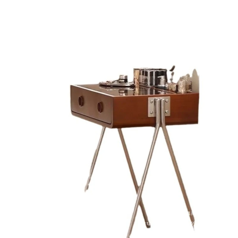 

Nordic solid wood dresser Japanese log bedroom makeup table feeling small apartment retro storage makeup table