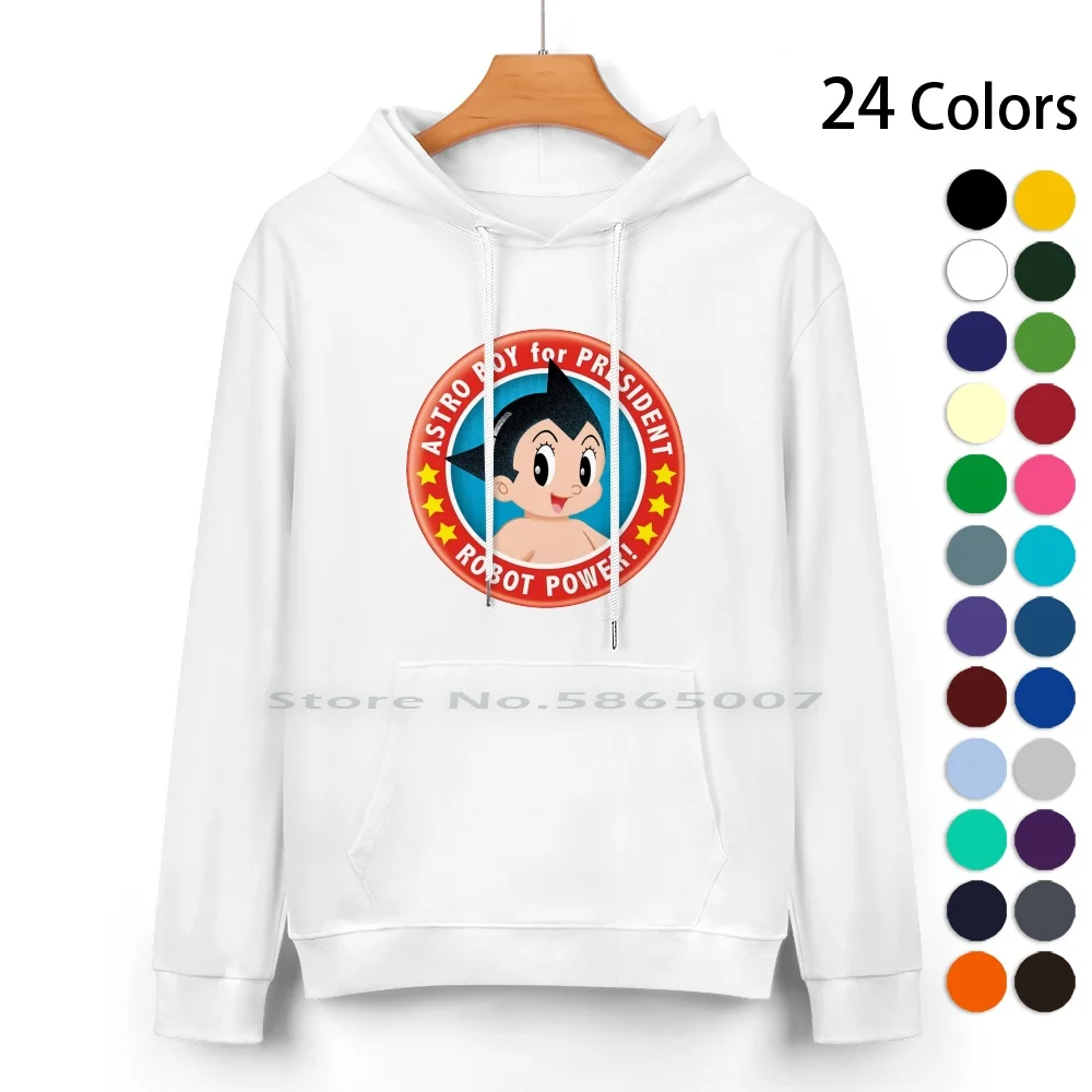 Astro Boy For President Pure Cotton Hoodie Sweater 24 Colors Astro Boy For President Astroboy Kids Anime Japanese Old Vintage