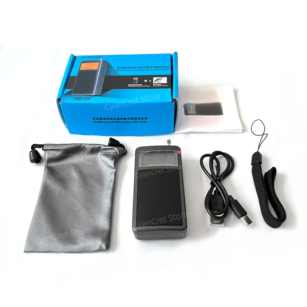 Portable FM Radio Mini Pocket Receiver Stereo LCD Screen High Sensitivity Support Bluetooth Earphones with Loudspeaker Antenna