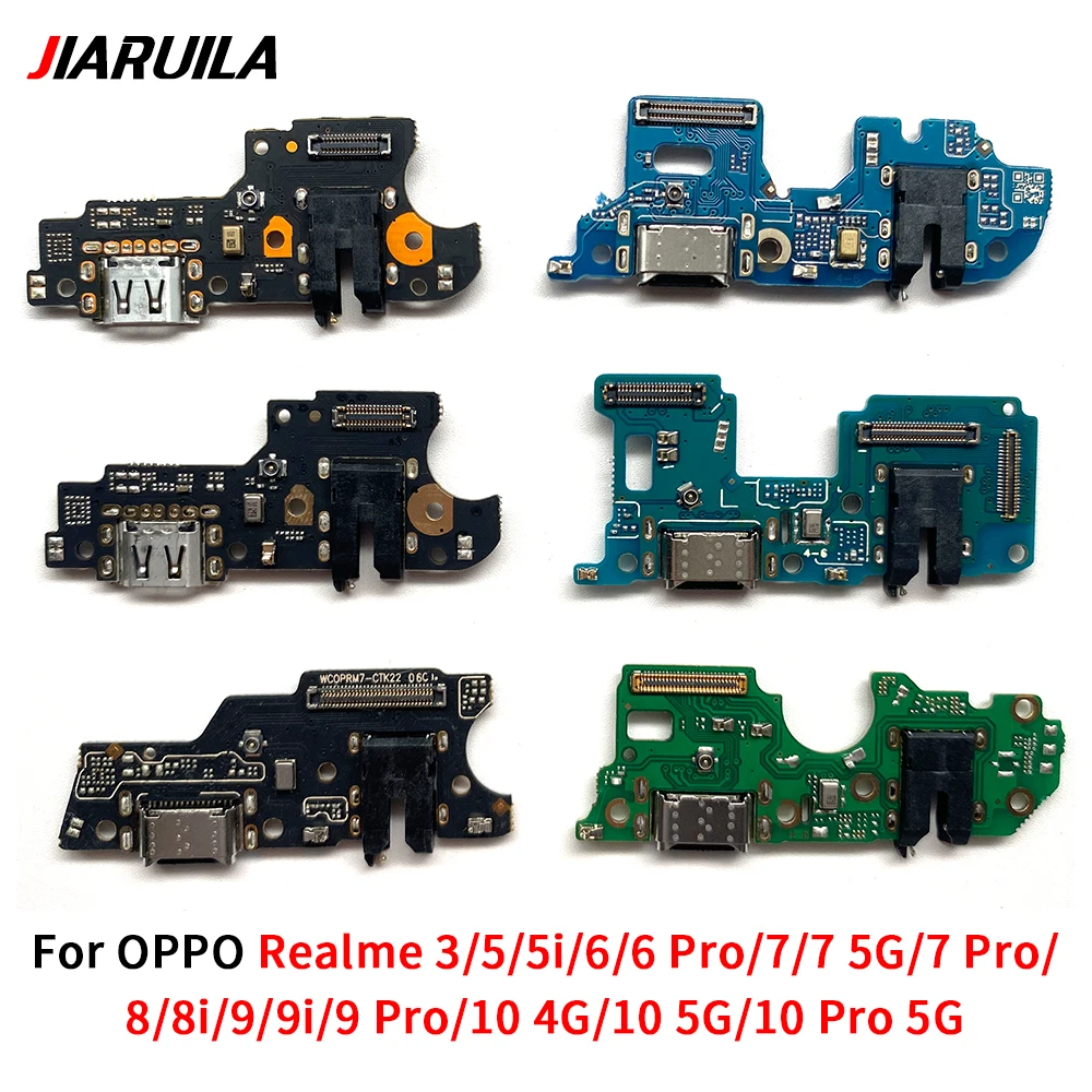 

20Pcs，For Oppo Realme 3 5 5I 6 7 8 8i 9 Pro 9i 10 Pro 4G 5G Fast Charging Port Connector Board Dock Charger Flex Cable