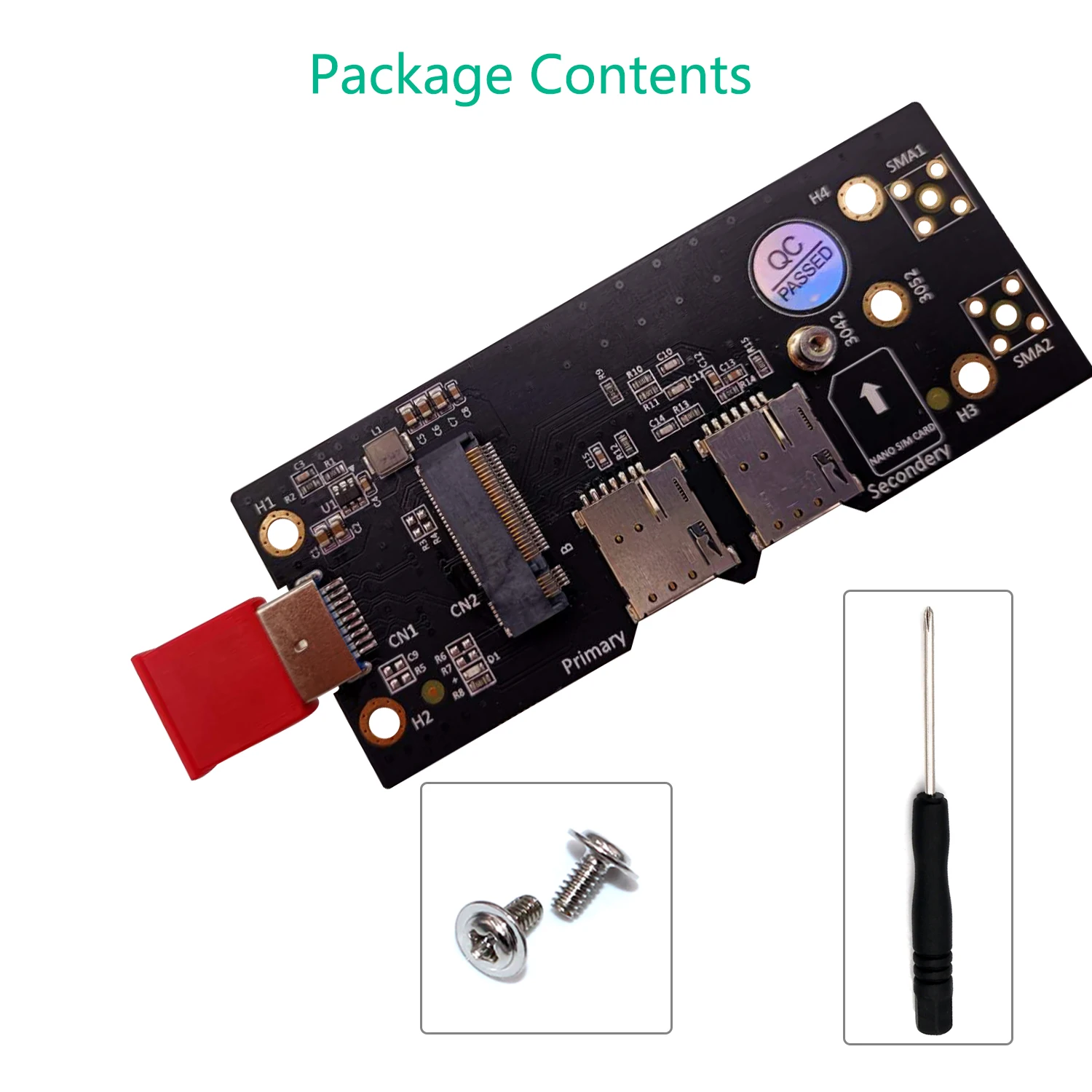 NGFF(M.2) to USB 3.0 Adapter with Dual NANO SIM card Slot for 3G/4G/5G Module Support SIM 8pin card connector