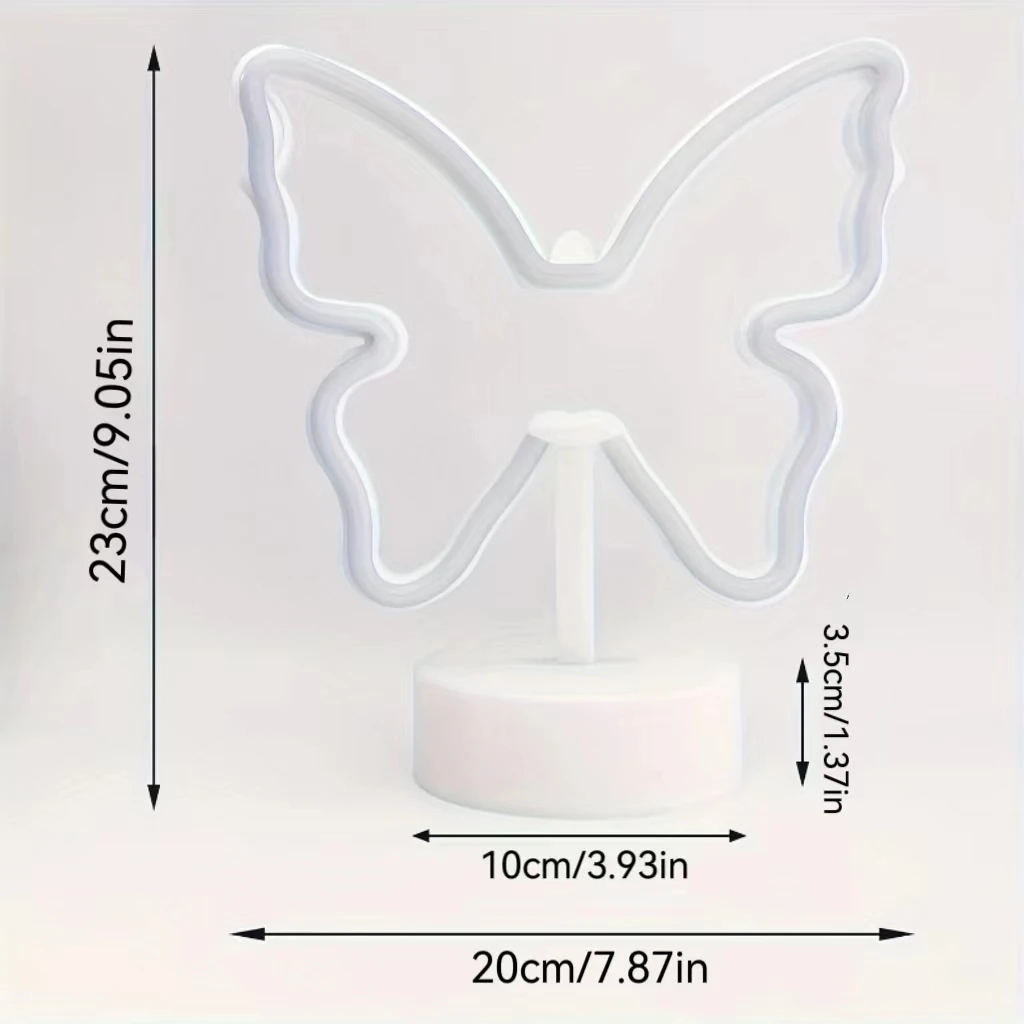 1 шт., неоновая бабочка для рабочего стола, Питание от USB/батареи, украшение для спальни для девочек, свадебное украшение, подарок на день рождения и День святого Валентина