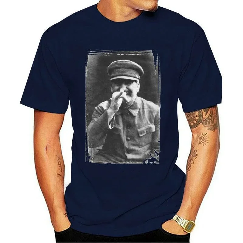 Plus Size Streetwear Casual Short Sleeve Round Neck Cotton Man Clothing Stalin Jokes T White Russia Josef USSR Cult GDR Lenin