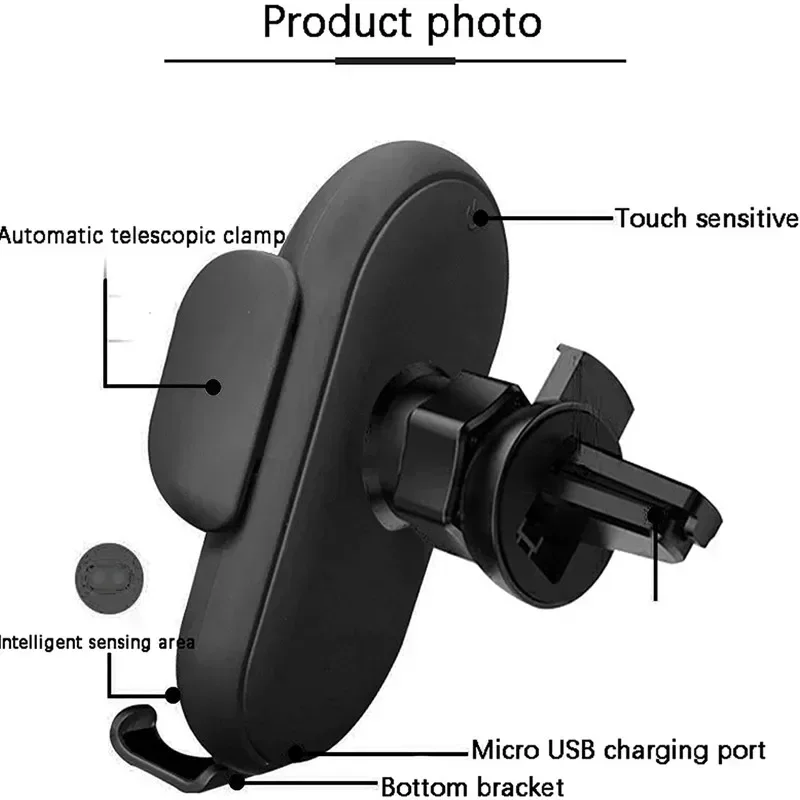 VIKEFON Car Wireless Charger Car Phone Holder for iPhone 17-12 Max 11 Pro X MAX 8 7 Plus Intelligent Infrared Phone Holder