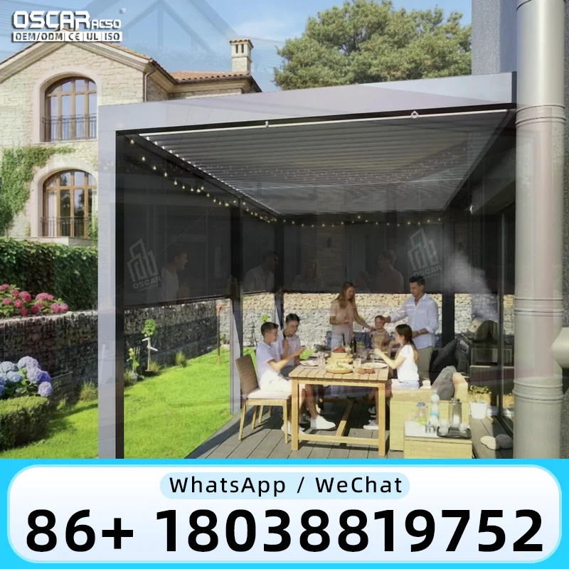 DIY Waterproof Bioclimatic Awning Cover Louvre Roof Outdoor Aluminum Pergola for Garden Patio Yard pergola