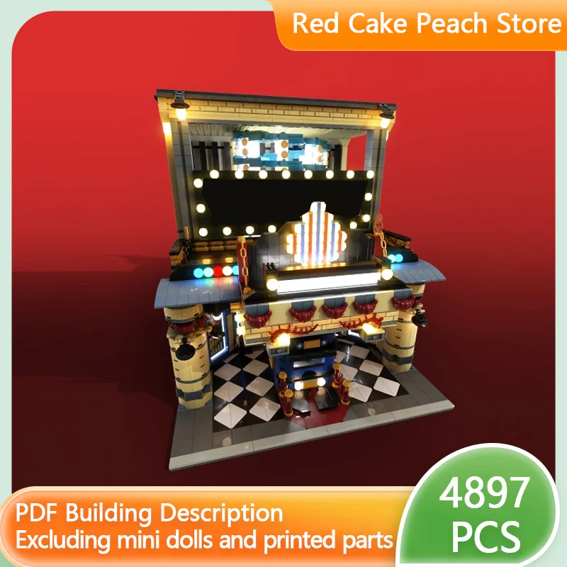 

City Street View Model MOC Building Bricks City Center Theatre Modular Technology Children Holiday Gifts Assemble Toys Suit