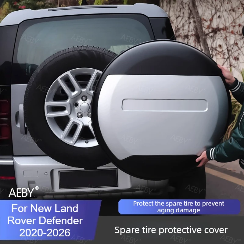 For New Land Rover Defender 2020-2026 Backup tire cover protector Rear mounted spare tire cover guard plate ABS Accessories