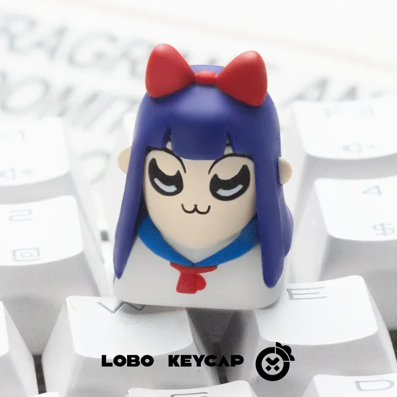 POP TEAM EPIC Keycaps, PBT personalizado, Ponto de resina personalizado, Desenhos animados originais bonitos, Anime Key Cap para jogos, Tiro, Cursh80