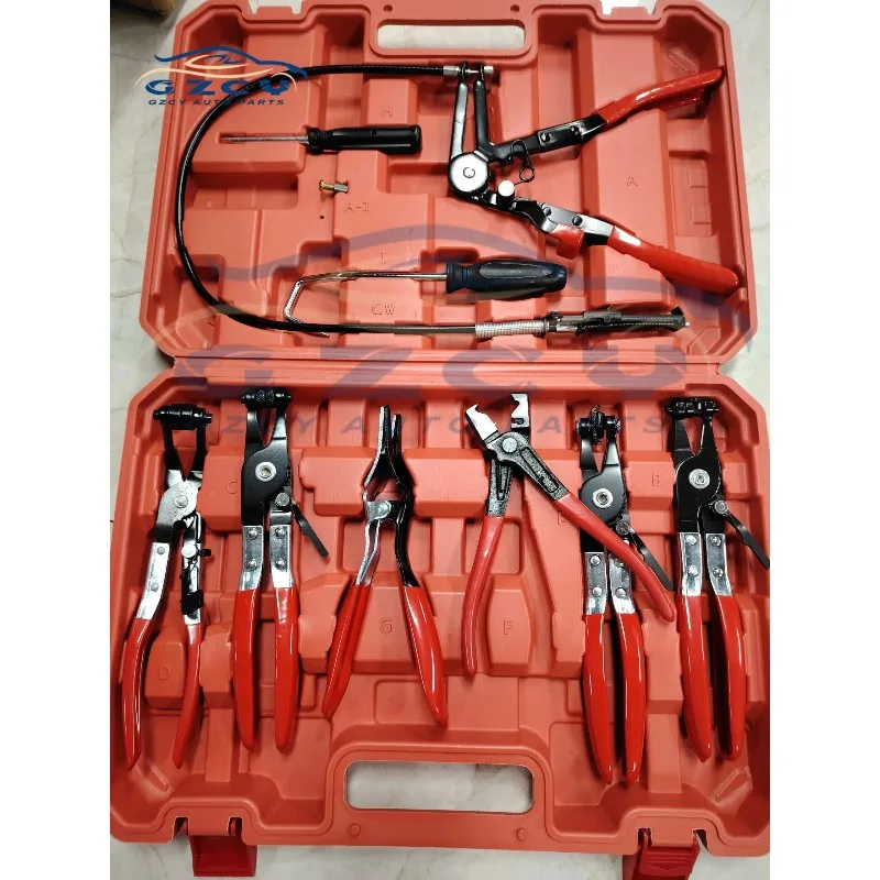 

9 шт., набор плоскогубцев для зажима шлангов с длинным выходом, набор плоскогубцев для топливного масла, водяного шланга, автоинструменты, плоскогубцы для зажима шлангов подходят для топливного масла и водяного шланга, красный