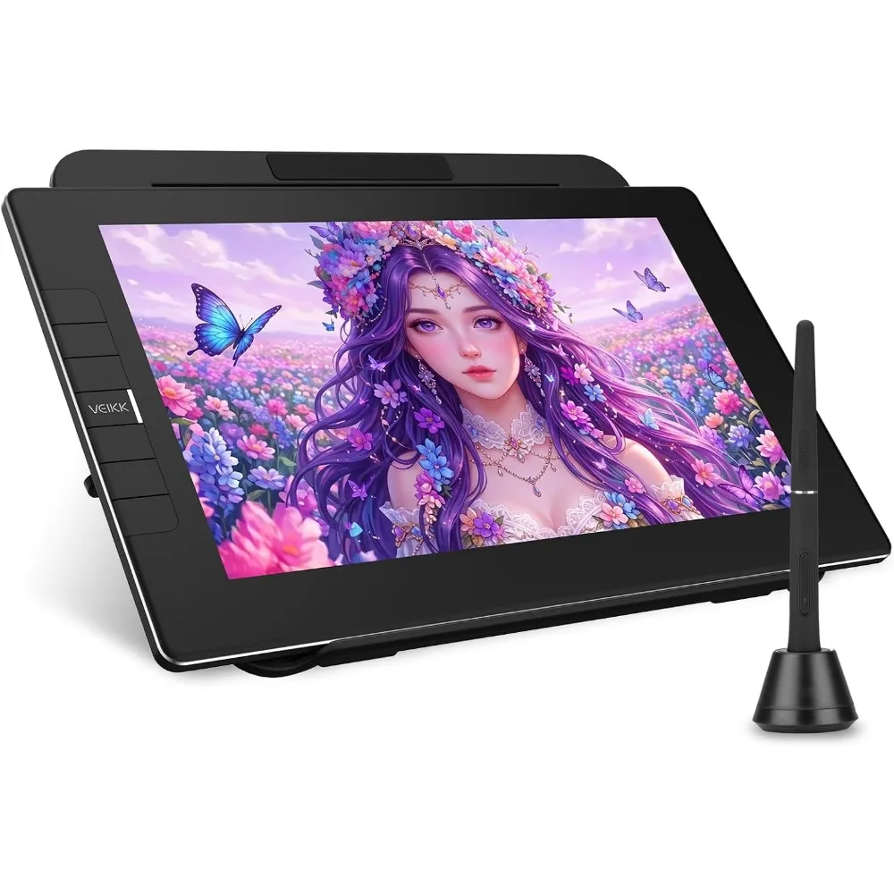 11.6 Inch Drawing Tablet with Touchscreen, 16384 Pressure Levels, Adjustable Stand, 2 Pens & Glove