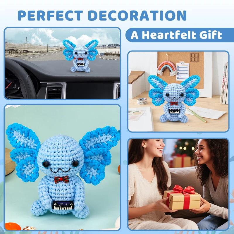 MIUSIE Crochet Kit for Beginners Blue Axolotl Knitting Kit Crochet Animal Kits with Stitches Yarn Crochet Hooks for Adults Craft - Image 5