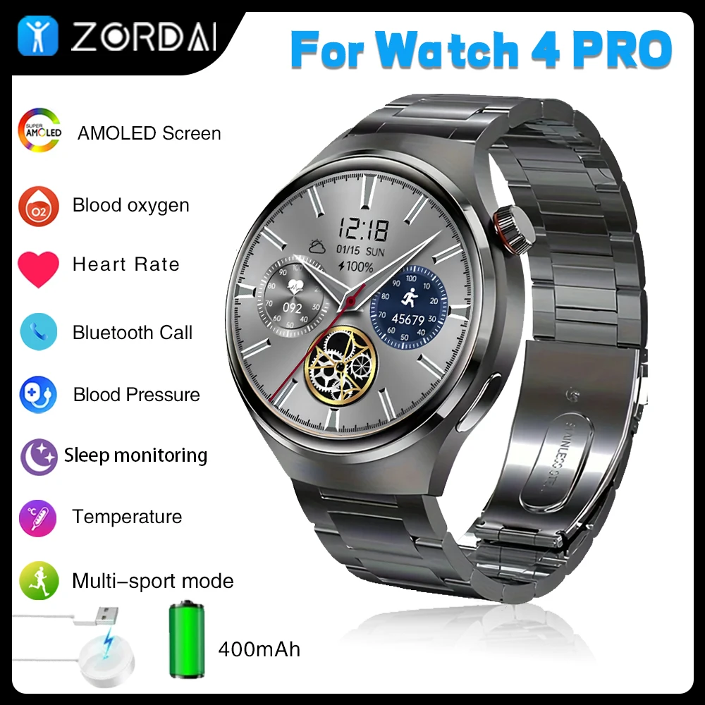 Zordai ZD4 Pro For Huawei GT4 PRO Smart Watch 485*485 HD Screen Heart Rate Bluetooth Call IP68 Waterproof SmartWatch for Xiaomi