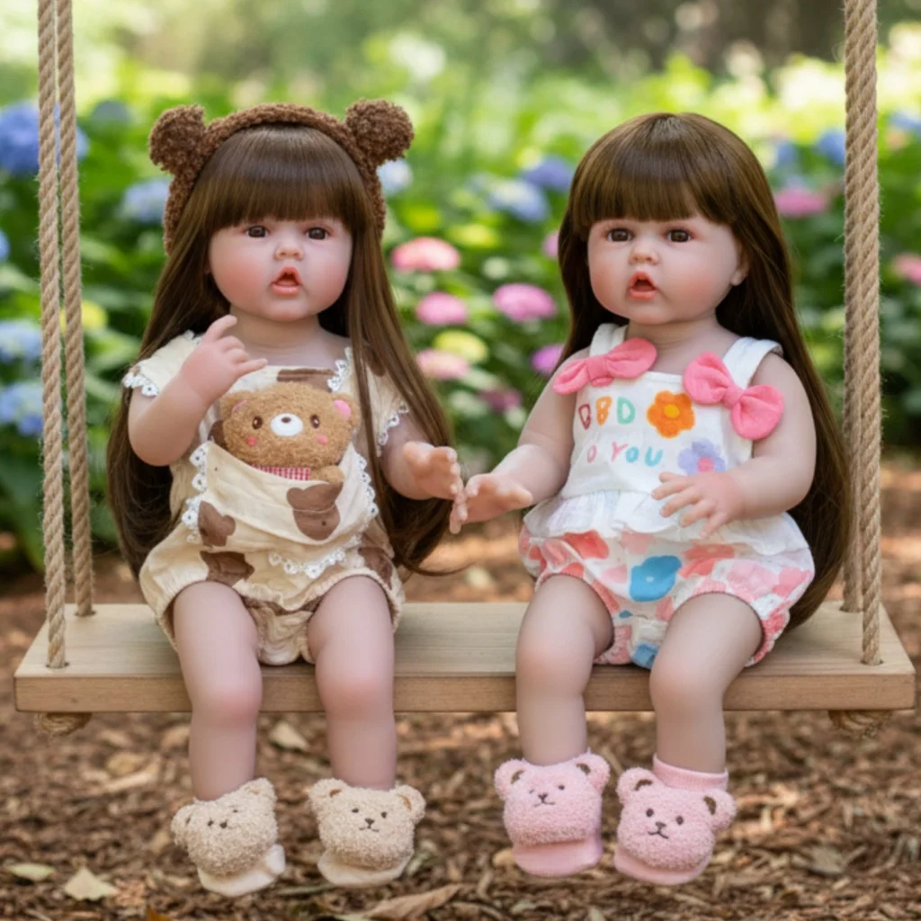 

AnjoDoll 55CM Erin Reborn Dolls Painted Full Body Vinyl Sucking Finger Girl Reborn Baby Dolls For Kid's Gift Bebe Reborn