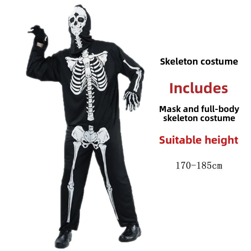 

Хэллоуин Костюм Ведьмы Пар Скелет Дьявол Зомби Мумия Призрак Одежда Костная Инкрустация Маскарад Женская Этническая Сценическая Одежда