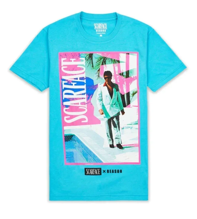 New Reason X Scarface Tony Montana Miami Vice 80'S T-Shirt Shirt Size Medium