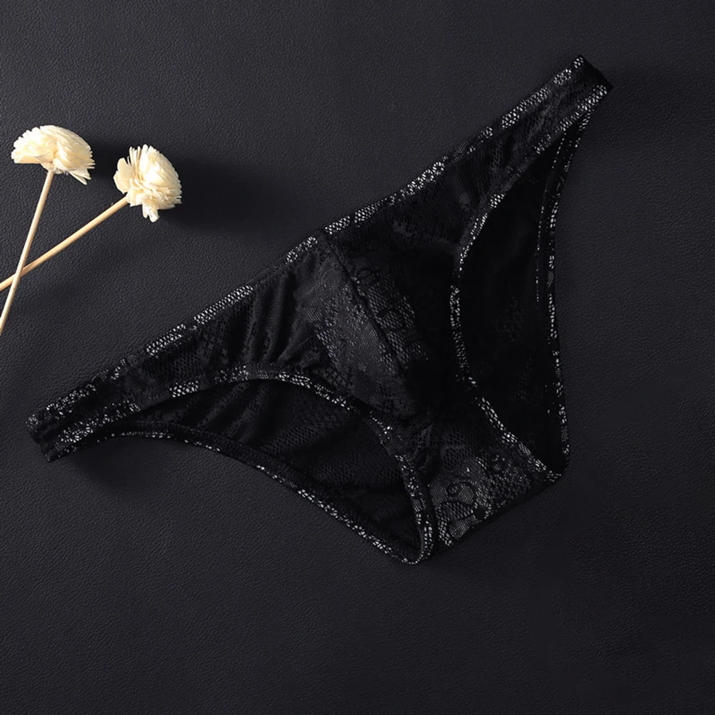 ملابس داخلية منخفضة الارتفاع قابلة للتنفس، سراويل داخلية من الدانتيل الأحمر، نسيج قابل للتنفس، نمط زهور يحتوي على 1 موجز #3