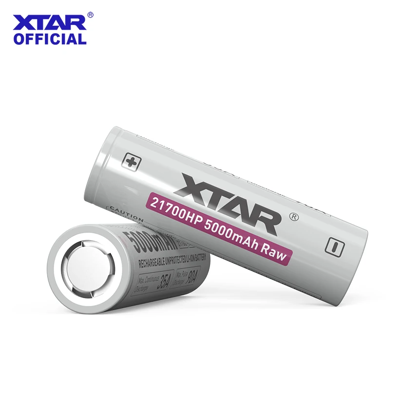 

XTAR 4/8PCS 3.6V 21700HP 5000mAh RAW Rechargeable Li-ion Battery (Without Protection Circuit Board) 35A Discharge 300+ Cycle