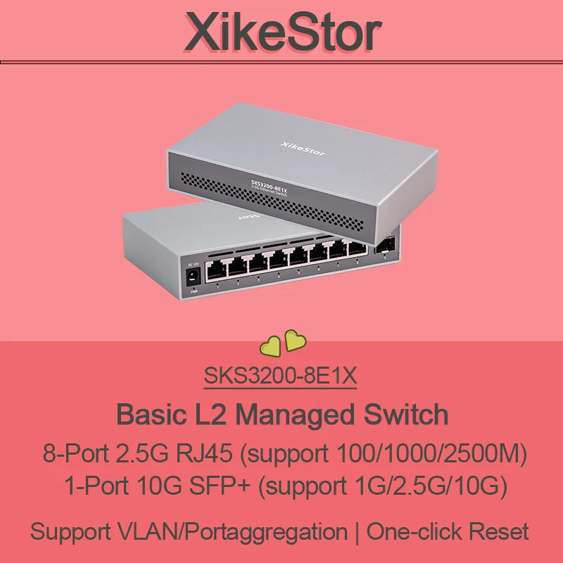 switch-gestito-xikestor-basic-l2-8-porte-25g-rj45-1-porta-10g-sfp-1g-25g-10g-supporto-vlan-portaggregation-reset-con-un-clic