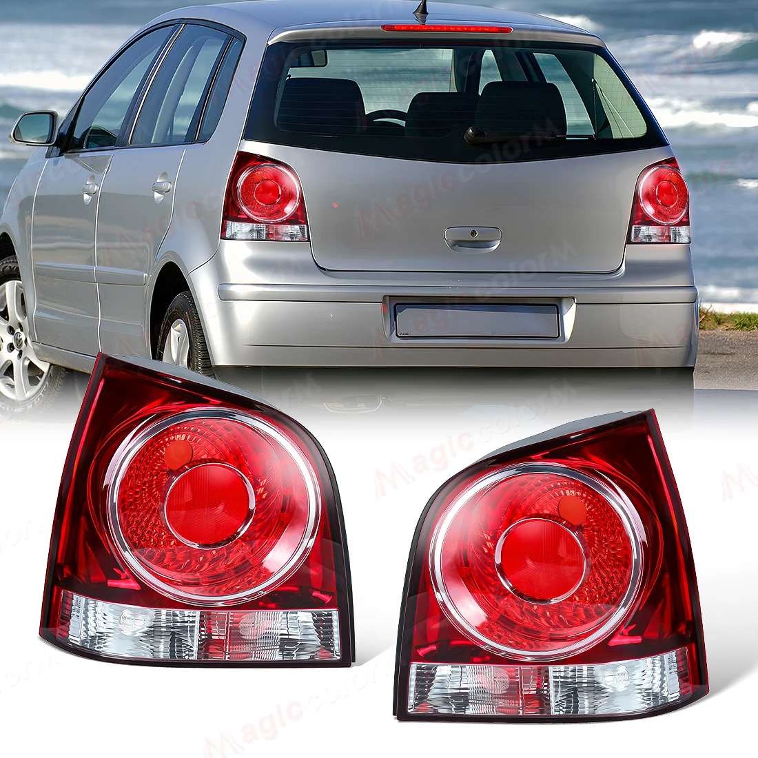 Rear Brake Light Housing For Volkswagen VW Polo 9N 9N3 Hatchback 2006-2010 Tail light Warning Bumper Light without bulb