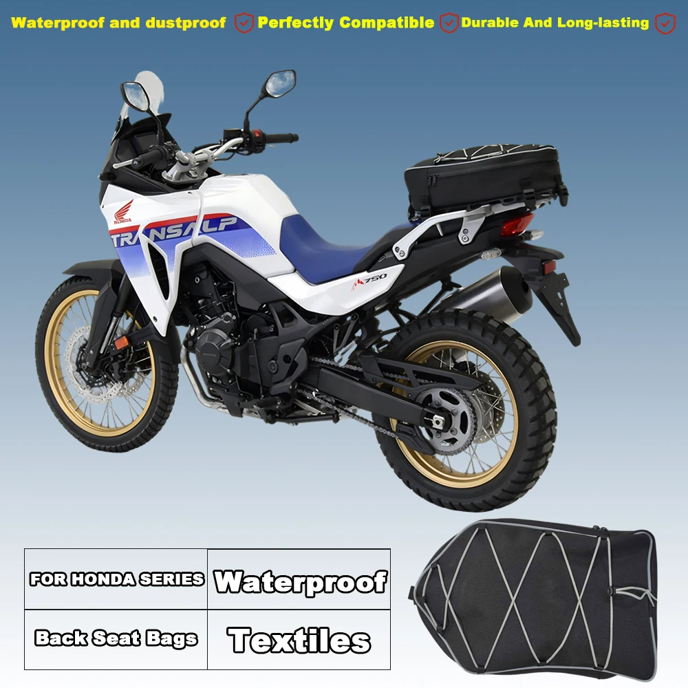 全天候型防水オートバイリアシートバッグホンダ-xl750-transalp-ユニバーサルバックシート収納バッグ耐久性のある長持ち