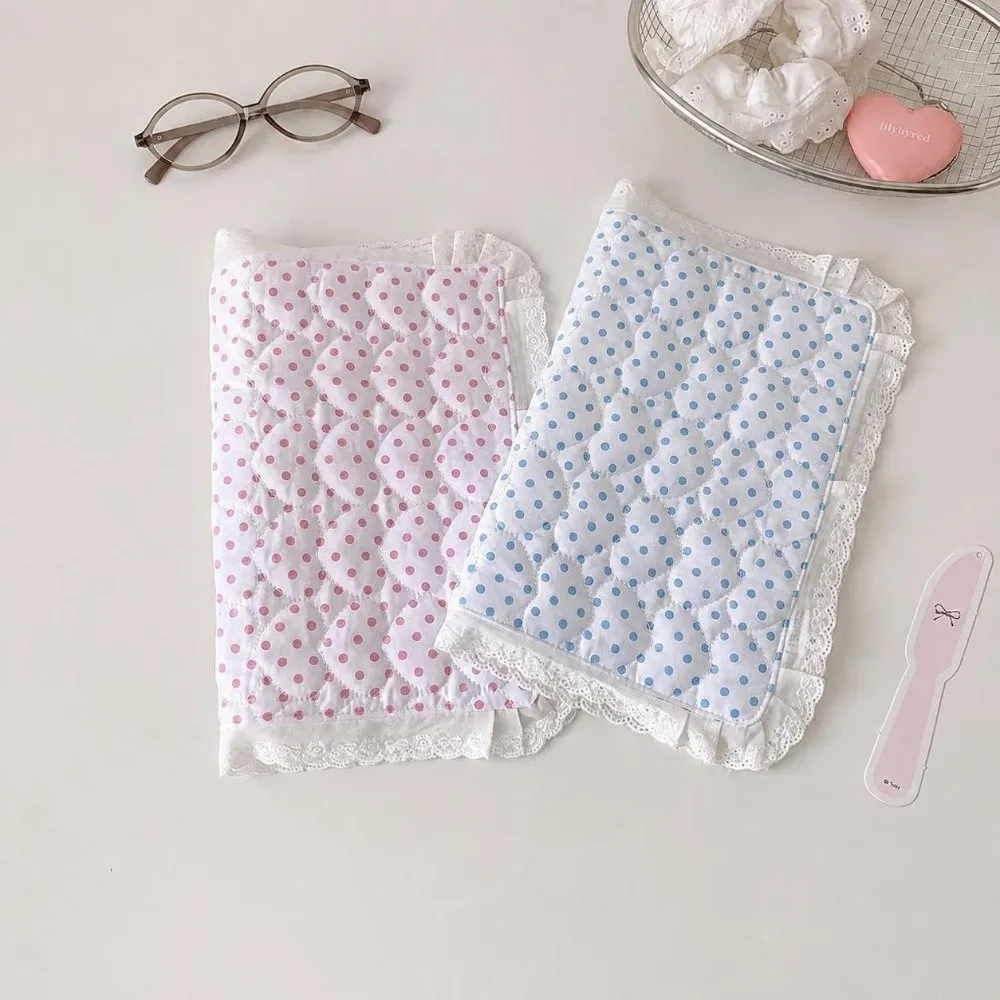 Cute Soft Lace Placemat Flounced Polka Dot Heart Tablecloth Photo Prop Square Decorative Table Mat Table Decor view 2