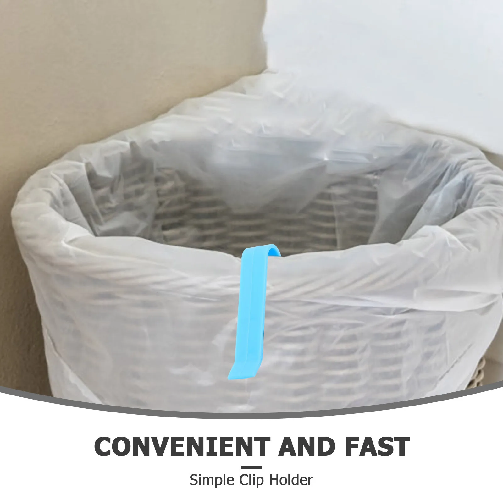 

100Pcs Garbage Bag Clips Plastic Trash Can Clamps Strong Fixing Clips for Kitchen Bathroom Waste Basket Holder