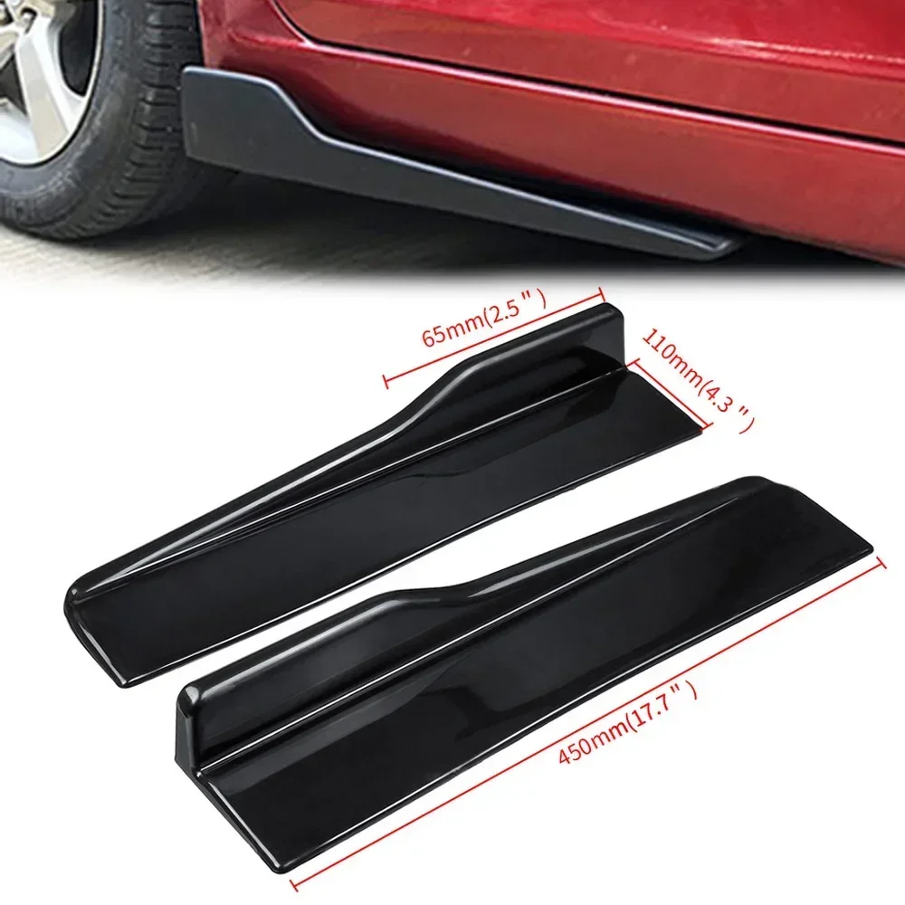 3Pcs 180cm Universal Front Bumper Lip Body Kit Spletter Spoiler GT Style Front Bumper Lip Spoiler 2Pcs 45cm Side Skirt Spoiler