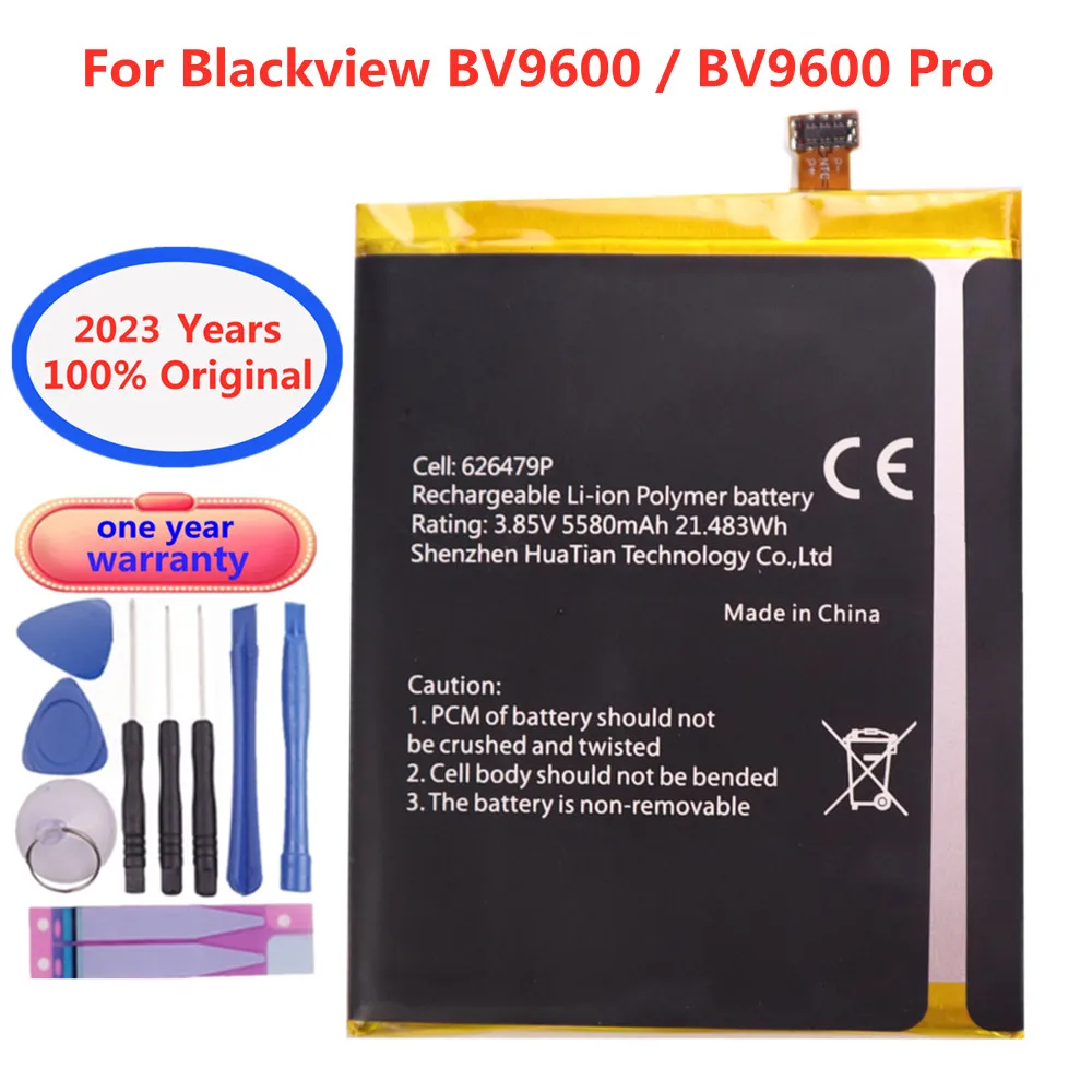 2023 Year Original BV 9600 626479P 5580mAh Battery For Blackview BV9600 BV9600 Pro BV9600pro Phone Genuine Rechargable Batteries