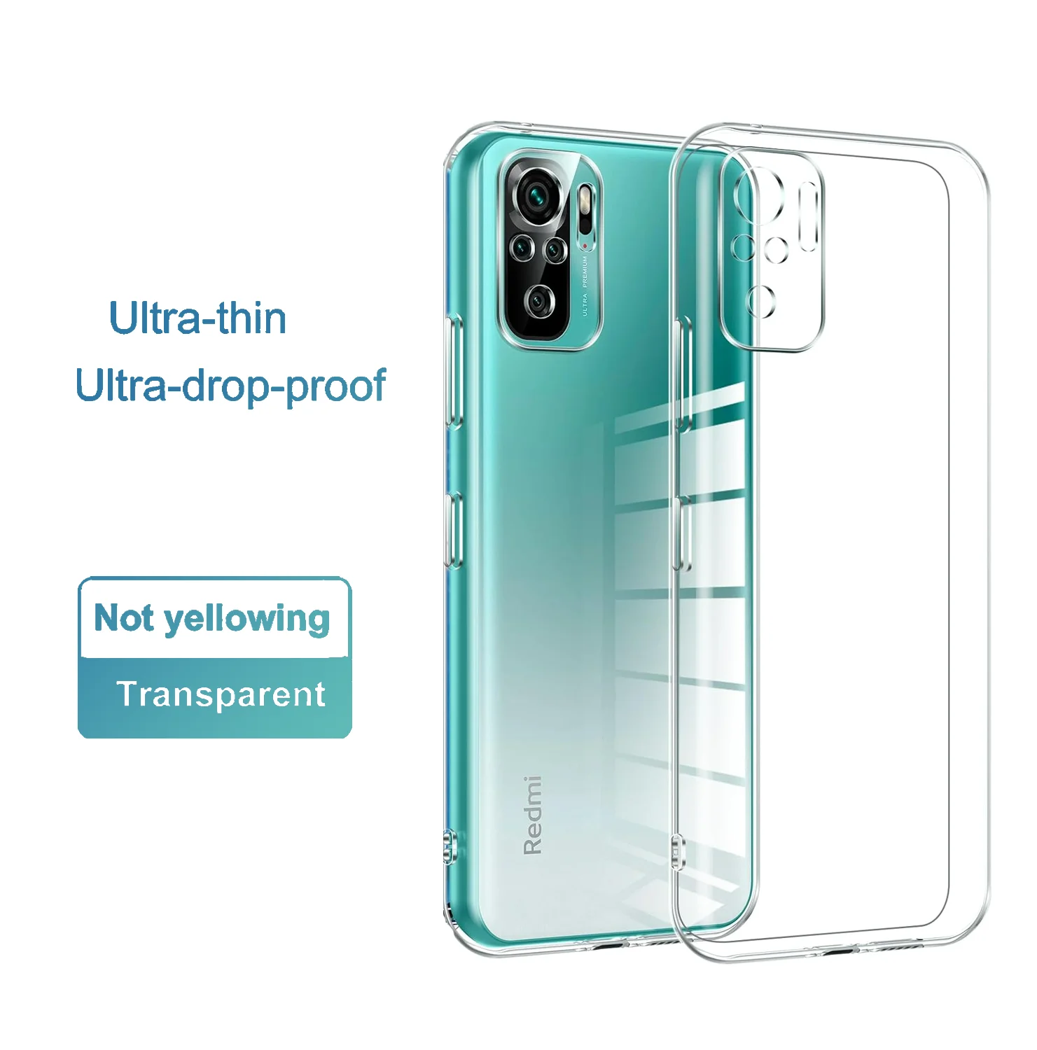 Ultra Dunne Doorzichtige Behuizing Voor Xiaomi Redmi Note 10 11 12 13 S T Pro Plus Transparante Siliconen Schokbestendige Siliconen Tpu Slanke Zachte Hoes