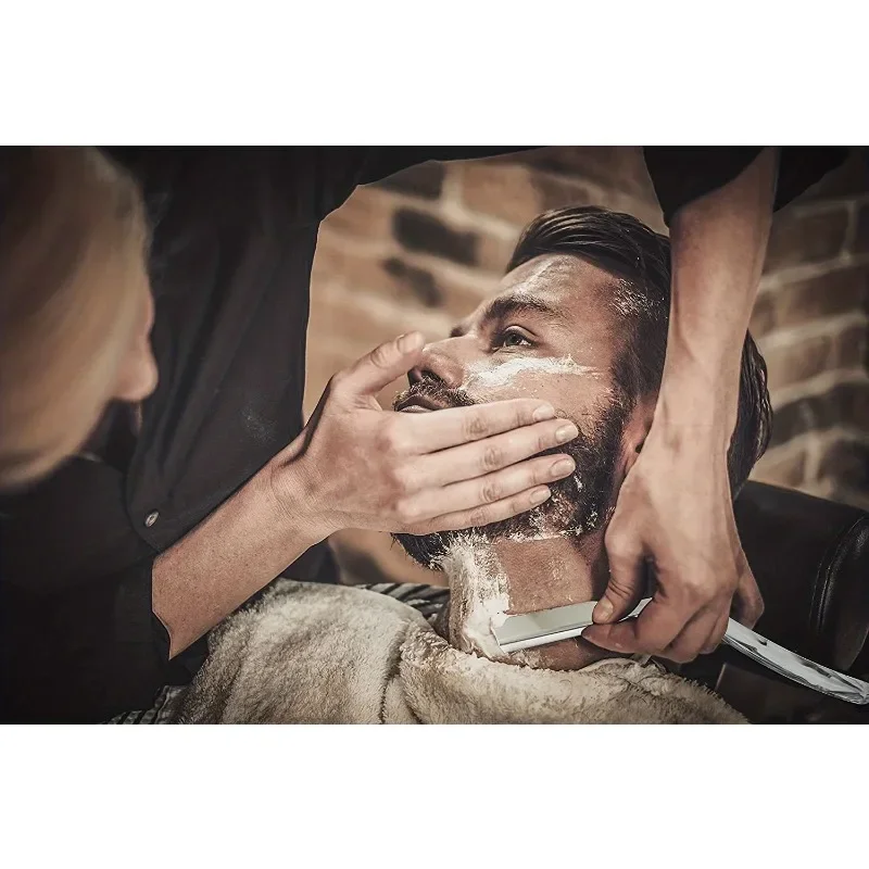 Manueller Rasierer für Männer, Barbershop-Rasierer, Edelstahlschaft ist einfach zu verwenden, Sicherheitsrasierer, 1 Rasierer mit 10 Klingen – Detail 1
