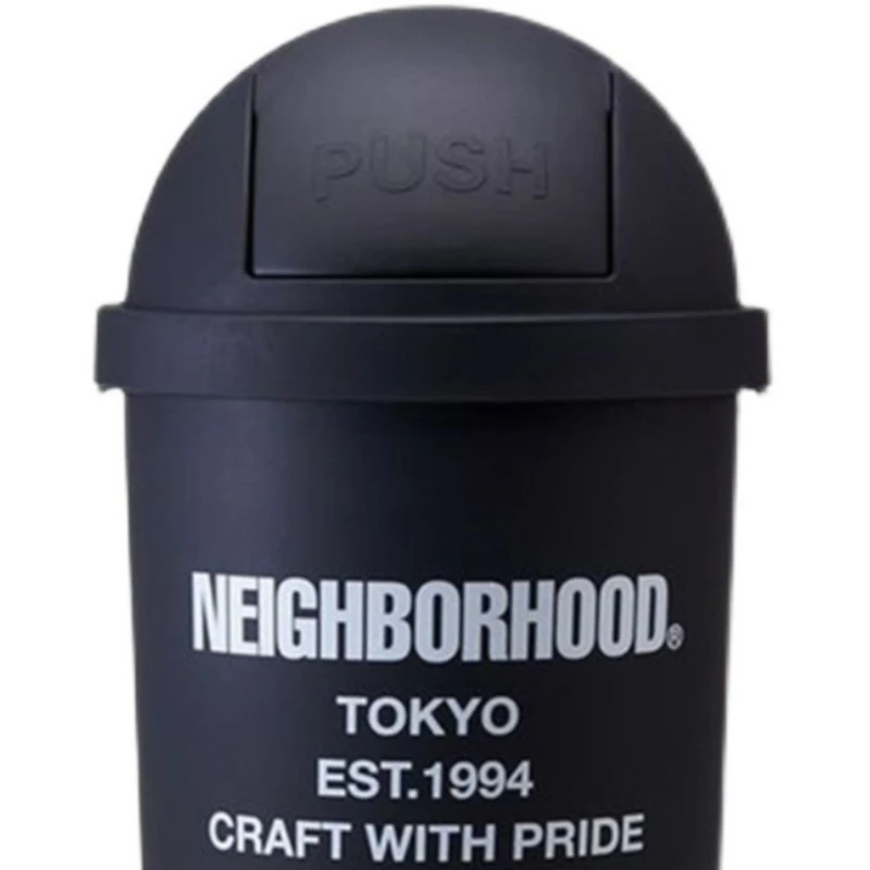 Black household rocking cover plastic trash can with cover