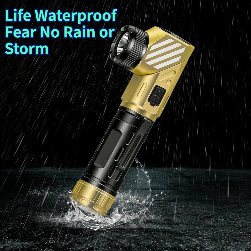 New Strong Magnetic Work Light and Right Angle Flashlight Rechargeable Ultra-Bright Long-Range Portable for Repair