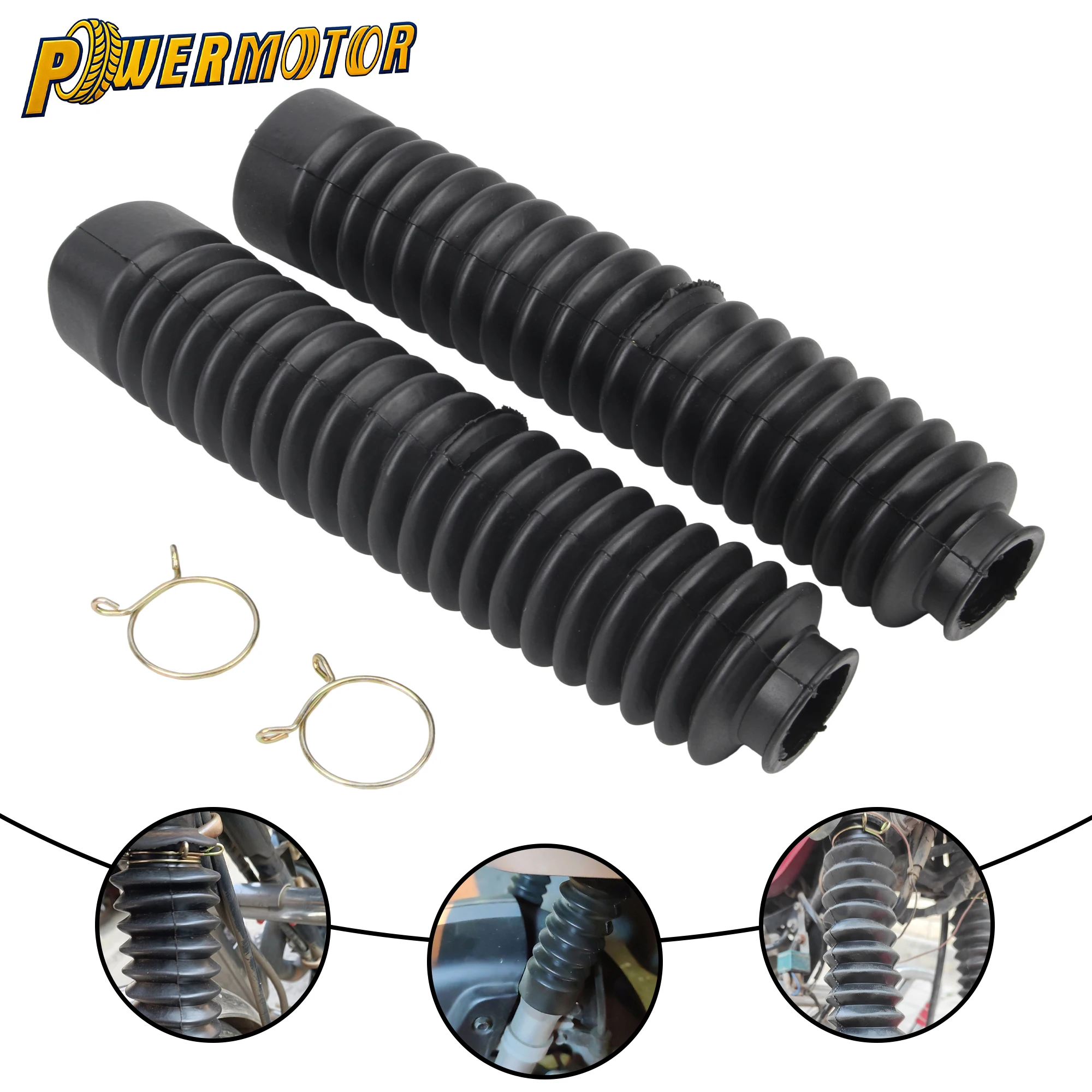 

2pcs Motorcycle Fork Bellows Rubber Front Fork Dust Cover 30mm Shock Absorber Gaiters Gators Boots Moto Universal Replacement