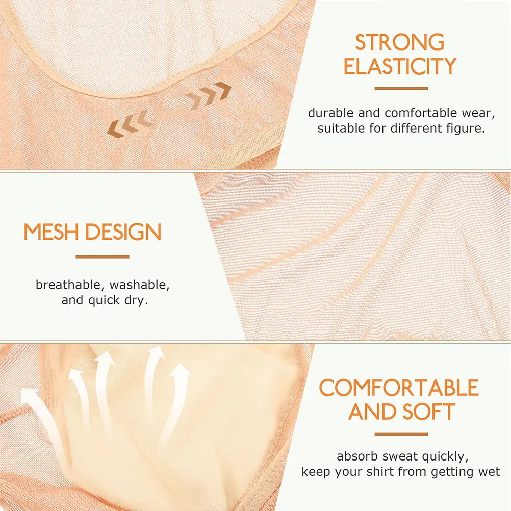 

Underarm Sweat Pads Women Vest Non slip Breathable Armpit Protector Workout Absorbing Nylon Miss Shirt L Size Skin Color