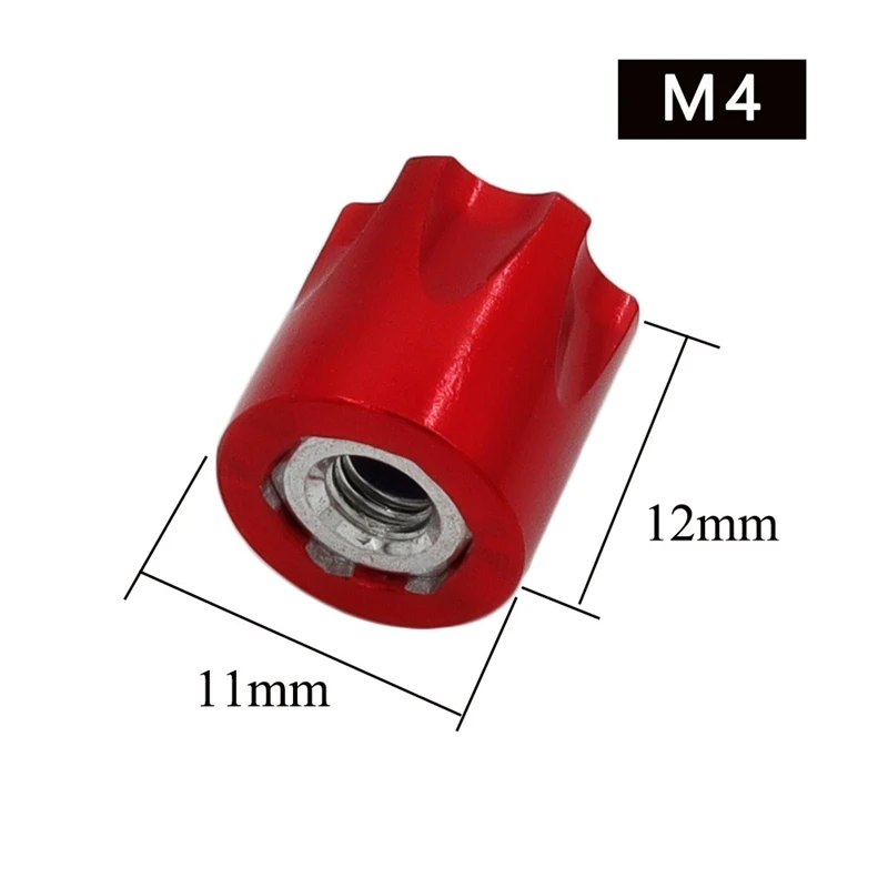 1/10 Model Car Aluminum Alloy M4 Nut Climbing Wheel Hub Nut For SCX10 90046 TRX-4 Replacement Parts Accessories Red