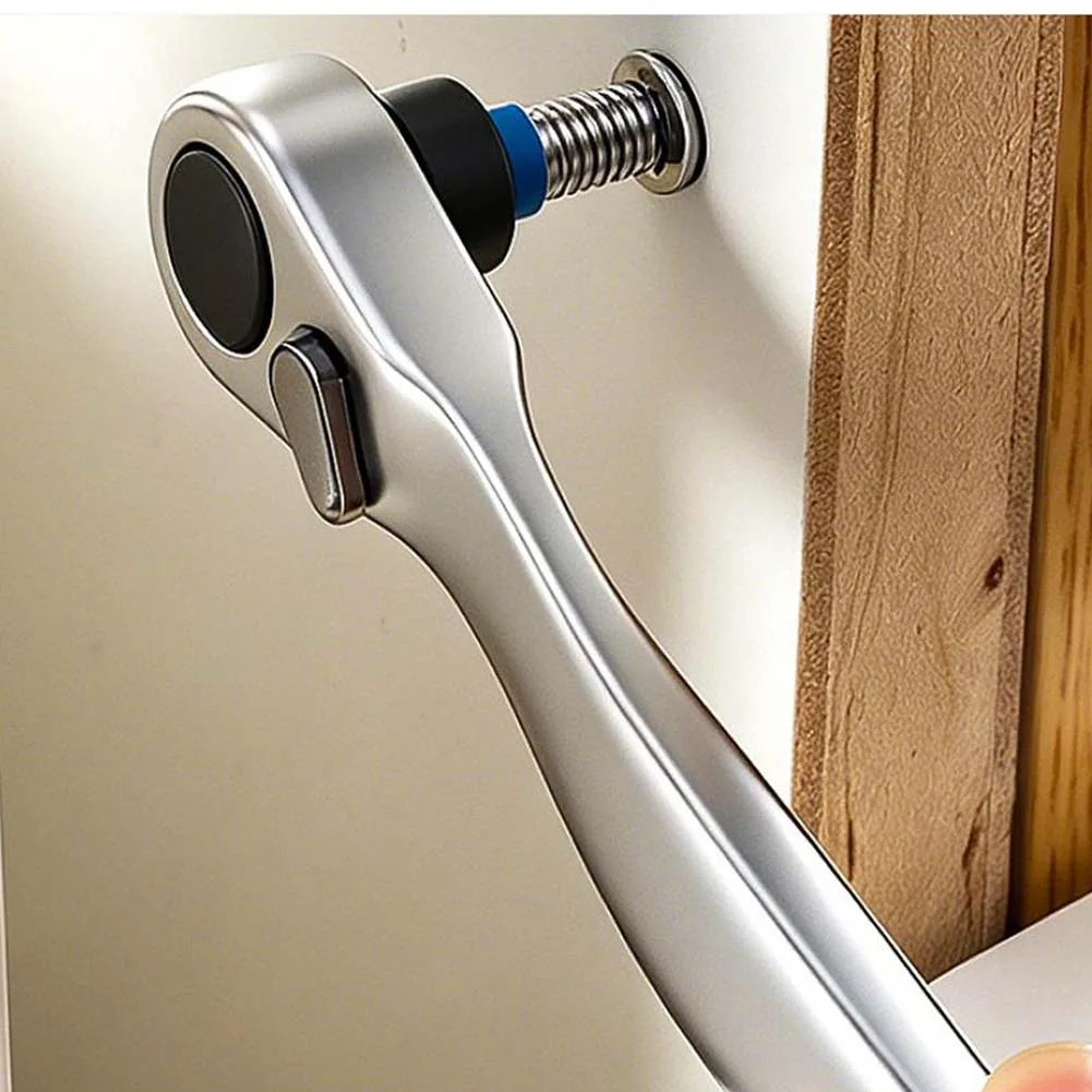 1/4 Drive Ratchet Socket Wrench Hex Square Drive Wrench Quick Release Ratchet Spanner For Tight Spaces, Car & Bike Repair