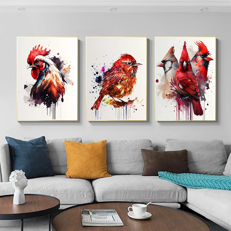 Parrot Chicken Crow Eagle Hawk Lyrebird Poster Printing Decorative Canvas Painting Living Room Bedroom Birds Wall Art Home Decor