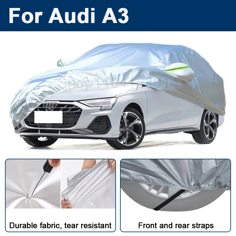 

Всепогодный чехол для автомобиля Audi A3 с отражающими полосами, водонепроницаемый, снегозащитный, пылезащитный, с защитой от УФ-излучения, аксессуары для экстерьера автомобиля