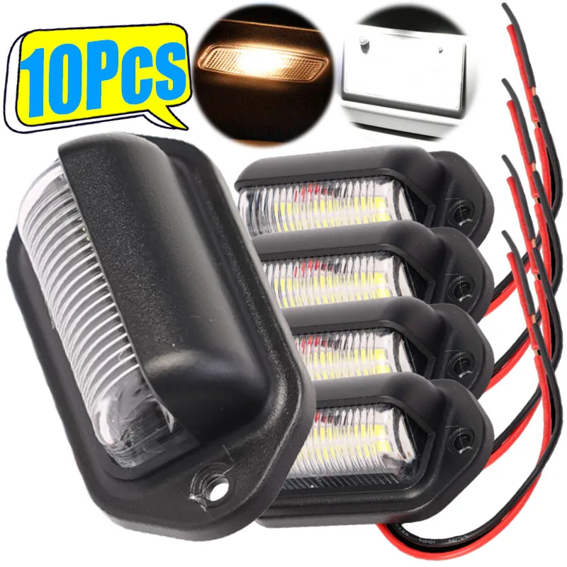 

12-24 В Универсальный грузовик RV прицеп задний номерной знак белые боковые лампы 6 светодиодов освещение номерного знака автомобиля водонепроницаемые