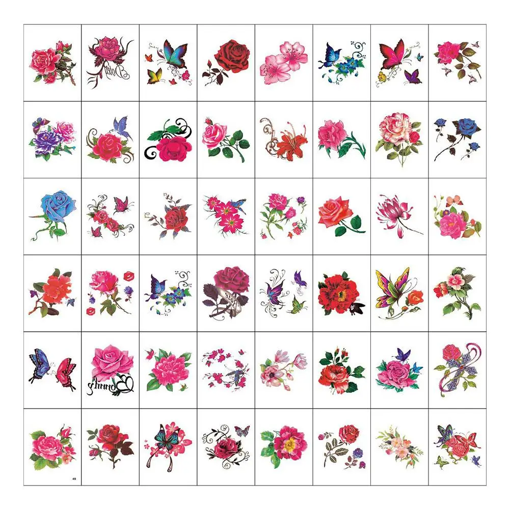 مقاوم للماء زهرة مؤقتة فراشة لصاقات وشم مثير موضة الفن طويلة الأمد المتاح ملصق للإزالة النساء الرجال G0T2 #6