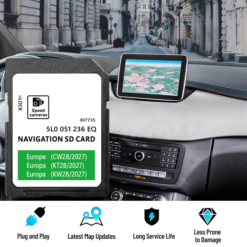 Für Skoda Amundsen 2 Octavia Superb Fabia Rapid Sat Nav 32GB SD-Karte Karten Europa UK 2027 5L0051236EQ Navigation
