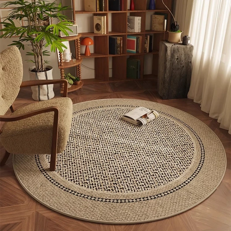 

Round Carpet Non-slip Waterproof Soundproof Floor Mat Round Imitation Texture TPR Bottom Rug Large Size Home Decoration Mats