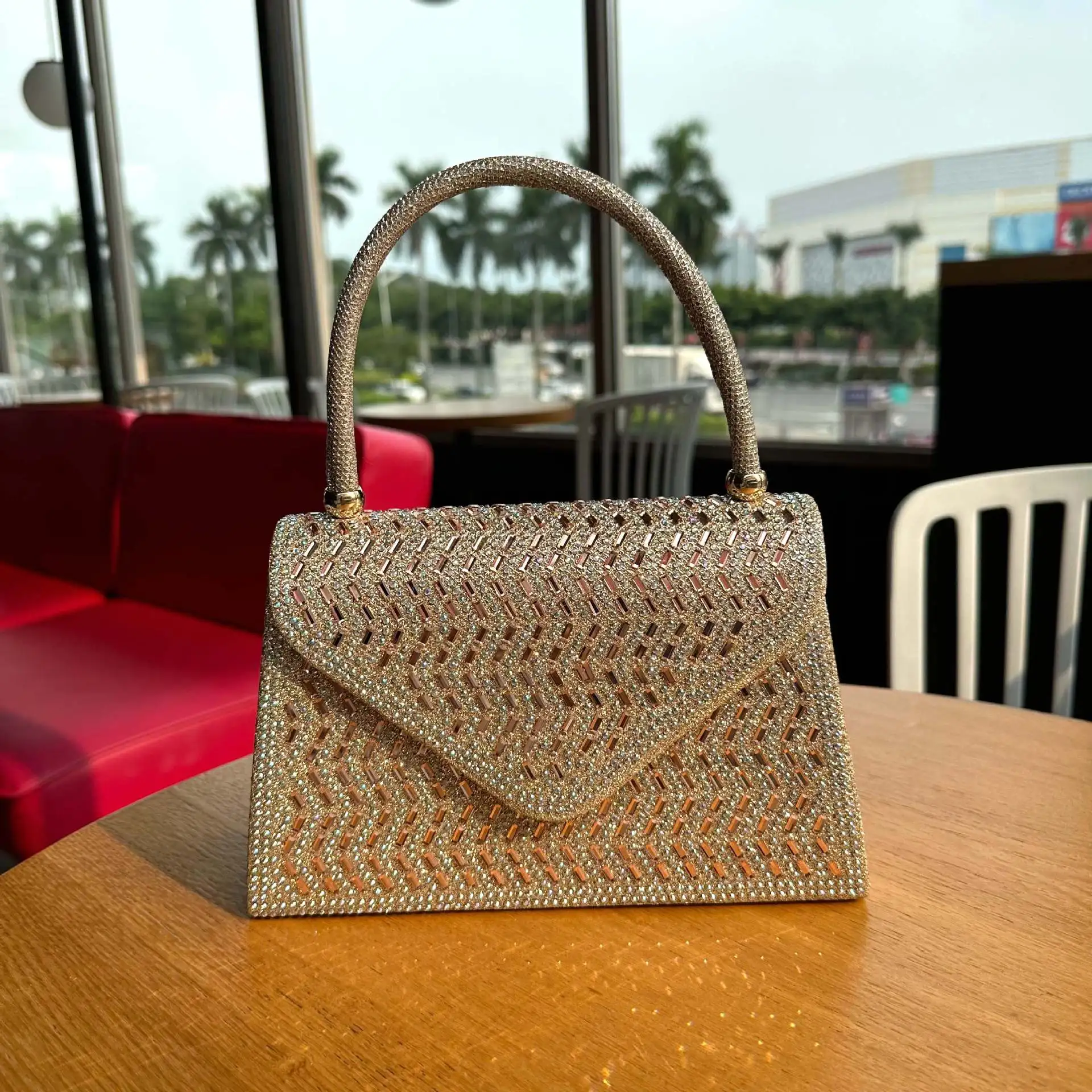 Rhinestone Handbag Women Clutches Nylon Bride Bag Purse Designer Evening Bags Party Wedding Clutch Wallet Fashion Shoulder Bag