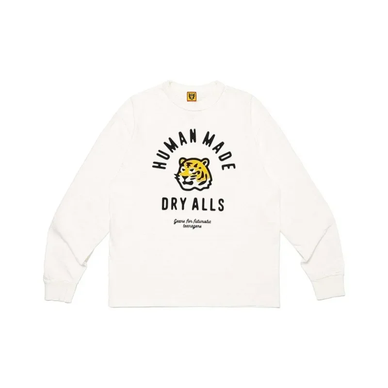 Human Made 2026 AW Tiger Letter Print Crewneck Long Sleeve T Shirt Unisex Top