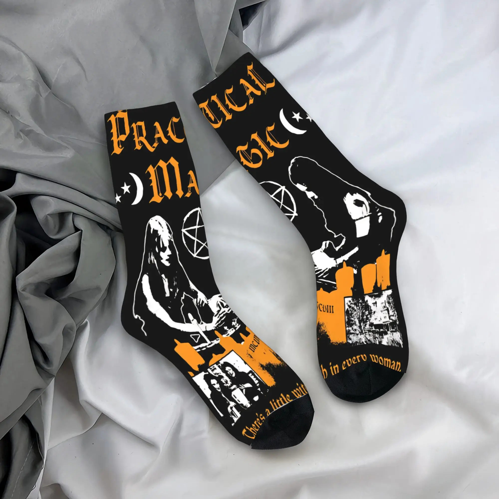 Men Women Practical Magic Witchcraft Witches Pentagram Occult Witchy Socks Breathable Fun  Socks Best Gift Idea